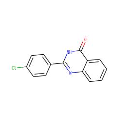 O=c1[nH]c(-c2ccc(Cl)cc2)nc2ccccc12 ZINC000017994427
