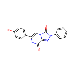 O=c1[nH]c(-c2ccc(O)cc2)cn2c(=O)n(-c3ccccc3)nc12 ZINC001772625367