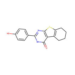 O=c1[nH]c(-c2ccc(O)cc2)nc2sc3c(c12)CCCC3 ZINC000009300392