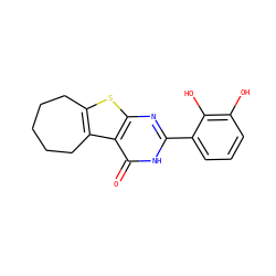 O=c1[nH]c(-c2cccc(O)c2O)nc2sc3c(c12)CCCCC3 ZINC000096907910