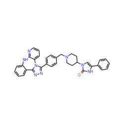 O=c1[nH]c(-c2ccccc2)cn1C1CCN(Cc2ccc(-c3nnc4n3-c3cccnc3Nc3ccccc3-4)cc2)CC1 ZINC000096174125