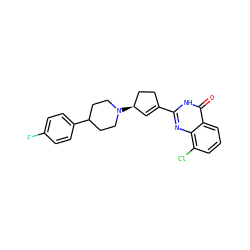 O=c1[nH]c(C2=C[C@@H](N3CCC(c4ccc(F)cc4)CC3)CC2)nc2c(Cl)cccc12 ZINC000028954742