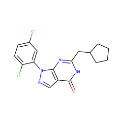 O=c1[nH]c(CC2CCCC2)nc2c1cnn2-c1cc(Cl)ccc1Cl ZINC000116227972