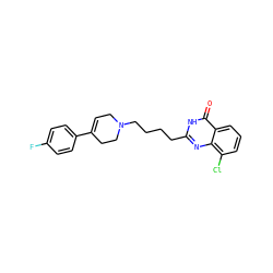 O=c1[nH]c(CCCCN2CC=C(c3ccc(F)cc3)CC2)nc2c(Cl)cccc12 ZINC000071319167
