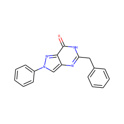 O=c1[nH]c(Cc2ccccc2)nc2cn(-c3ccccc3)nc12 ZINC000045285629