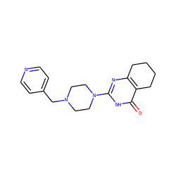 O=c1[nH]c(N2CCN(Cc3ccncc3)CC2)nc2c1CCCC2 ZINC000072341821