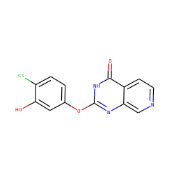 O=c1[nH]c(Oc2ccc(Cl)c(O)c2)nc2cnccc12 ZINC000653699256