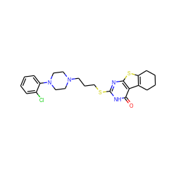 O=c1[nH]c(SCCCN2CCN(c3ccccc3Cl)CC2)nc2sc3c(c12)CCCC3 ZINC000013761020