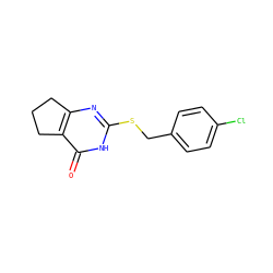 O=c1[nH]c(SCc2ccc(Cl)cc2)nc2c1CCC2 ZINC000008602241