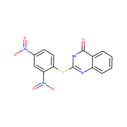 O=c1[nH]c(Sc2ccc([N+](=O)[O-])cc2[N+](=O)[O-])nc2ccccc12 ZINC000015986099