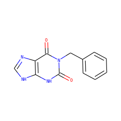 O=c1[nH]c2[nH]cnc2c(=O)n1Cc1ccccc1 ZINC000013833535
