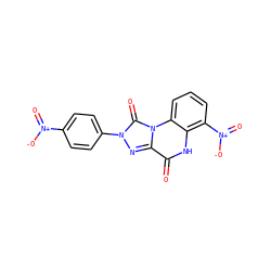 O=c1[nH]c2c([N+](=O)[O-])cccc2n2c(=O)n(-c3ccc([N+](=O)[O-])cc3)nc12 ZINC000013580745