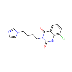 O=c1[nH]c2c(Cl)cccc2c(=O)n1CCCCn1ccnc1 ZINC000026377579