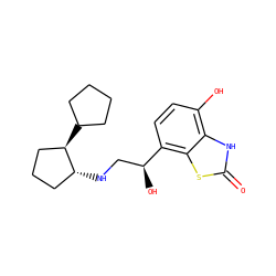 O=c1[nH]c2c(O)ccc([C@@H](O)CN[C@@H]3CCC[C@H]3C3CCCC3)c2s1 ZINC000058583031