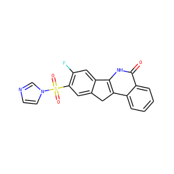 O=c1[nH]c2c(c3ccccc13)Cc1cc(S(=O)(=O)n3ccnc3)c(F)cc1-2 ZINC000013652913