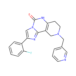 O=c1[nH]c2c(c3nc(-c4ccccc4F)cn13)CN(Cc1cccnc1)CC2 ZINC000100048626