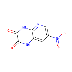 O=c1[nH]c2cc([N+](=O)[O-])cnc2[nH]c1=O ZINC000013755434