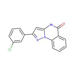 O=c1[nH]c2cc(-c3cccc(Cl)c3)nn2c2ccccc12 ZINC000043016546