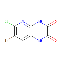 O=c1[nH]c2cc(Br)c(Cl)nc2[nH]c1=O ZINC000026657195
