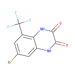 O=c1[nH]c2cc(Br)cc(C(F)(F)F)c2[nH]c1=O ZINC000013743972