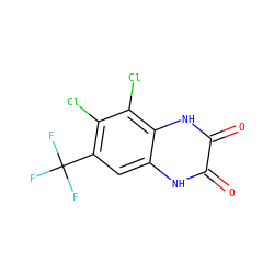 O=c1[nH]c2cc(C(F)(F)F)c(Cl)c(Cl)c2[nH]c1=O ZINC000013743967