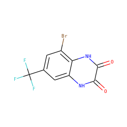 O=c1[nH]c2cc(C(F)(F)F)cc(Br)c2[nH]c1=O ZINC000000132781