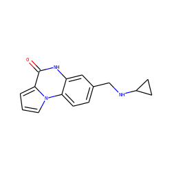O=c1[nH]c2cc(CNC3CC3)ccc2n2cccc12 ZINC000042988875