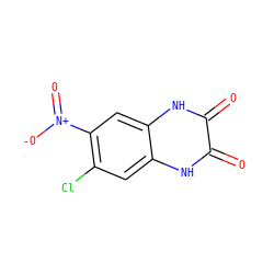 O=c1[nH]c2cc(Cl)c([N+](=O)[O-])cc2[nH]c1=O ZINC000013743976