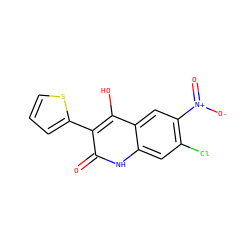 O=c1[nH]c2cc(Cl)c([N+](=O)[O-])cc2c(O)c1-c1cccs1 ZINC000036185260