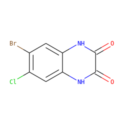 O=c1[nH]c2cc(Cl)c(Br)cc2[nH]c1=O ZINC000013743979
