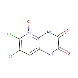 O=c1[nH]c2cc(Cl)c(Cl)[n+]([O-])c2[nH]c1=O ZINC000100353805