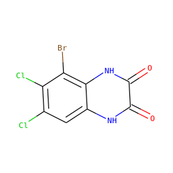 O=c1[nH]c2cc(Cl)c(Cl)c(Br)c2[nH]c1=O ZINC000013743965