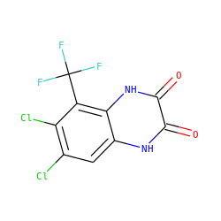 O=c1[nH]c2cc(Cl)c(Cl)c(C(F)(F)F)c2[nH]c1=O ZINC000013743968