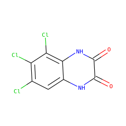O=c1[nH]c2cc(Cl)c(Cl)c(Cl)c2[nH]c1=O ZINC000013743964