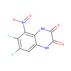 O=c1[nH]c2cc(F)c(F)c([N+](=O)[O-])c2[nH]c1=O ZINC000013743977