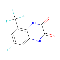 O=c1[nH]c2cc(F)cc(C(F)(F)F)c2[nH]c1=O ZINC000013743991