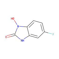 O=c1[nH]c2cc(F)ccc2n1O ZINC000095573578