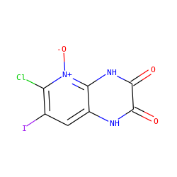 O=c1[nH]c2cc(I)c(Cl)[n+]([O-])c2[nH]c1=O ZINC000100846310