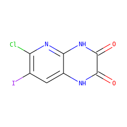 O=c1[nH]c2cc(I)c(Cl)nc2[nH]c1=O ZINC000026652107