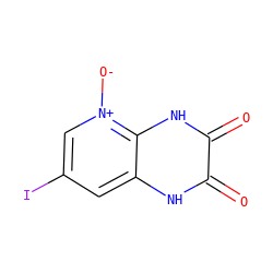 O=c1[nH]c2cc(I)c[n+]([O-])c2[nH]c1=O ZINC000101494597
