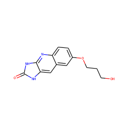 O=c1[nH]c2cc3cc(OCCCO)ccc3nc2[nH]1 ZINC000013725705