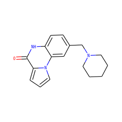 O=c1[nH]c2ccc(CN3CCCCC3)cc2n2cccc12 ZINC000043013744