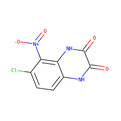 O=c1[nH]c2ccc(Cl)c([N+](=O)[O-])c2[nH]c1=O ZINC000000039639