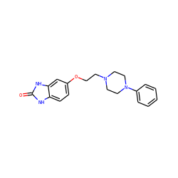 O=c1[nH]c2ccc(OCCN3CCN(c4ccccc4)CC3)cc2[nH]1 ZINC000098082397