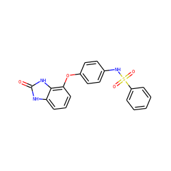 O=c1[nH]c2cccc(Oc3ccc(NS(=O)(=O)c4ccccc4)cc3)c2[nH]1 ZINC000045370455