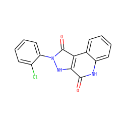 O=c1[nH]c2ccccc2c2c(=O)n(-c3ccccc3Cl)[nH]c12 ZINC000137045278