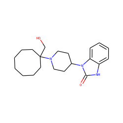 O=c1[nH]c2ccccc2n1C1CCN(C2(CO)CCCCCCC2)CC1 ZINC000066112083