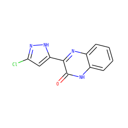 O=c1[nH]c2ccccc2nc1-c1cc(Cl)n[nH]1 ZINC000013678086