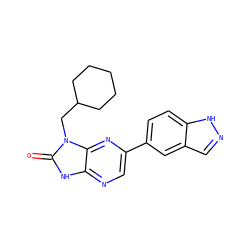 O=c1[nH]c2ncc(-c3ccc4[nH]ncc4c3)nc2n1CC1CCCCC1 ZINC000082156622