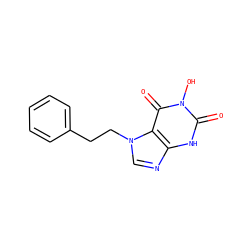 O=c1[nH]c2ncn(CCc3ccccc3)c2c(=O)n1O ZINC000473084250